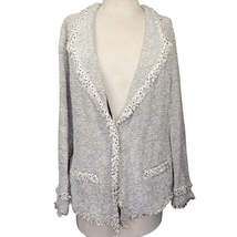 Tan Cotton Blend Cardigan Sweater Size Large  - £27.69 GBP