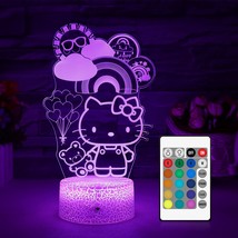 Kitty Night Light For Kids Kitty Lamp Girl Cute Kitty Room Decor Kitty Gift With - £30.36 GBP