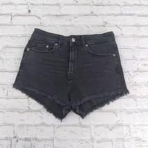 Divided Shorts Womens 6 Black Distressed Denim Jean High Rise Stretch Cut Off - $15.95