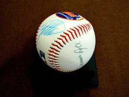 Rusty Staub Tommy Agee 1969 Wsc Ny Met&#39;s Signed Auto Vtg Mets Logo Baseball Jsa - £194.17 GBP