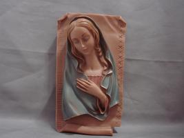 Beautiful Vintage Hand Painted Madonna  Wall Plaque (1960s) - $40.00