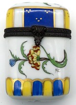 Porcelain Trinket Box / Match Safe / Vesta Limoges Peint Main Artist&#39;s Initials - £71.92 GBP