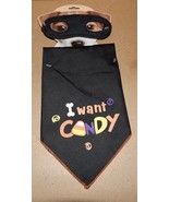 Halloween Pet Costume Small Dog Mask &amp; Scarf Black I Want Candy 174A - £3.58 GBP