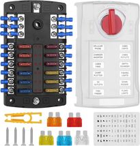 Snlazp 12V Waterproof Boat Fuse Block Panel LED Indicator 12-Circuit 32V... - $42.60
