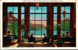 Lobby Prince of Wales Hotel Waterton Lakes National Park Alberta Postcard PC84 - £22.90 GBP