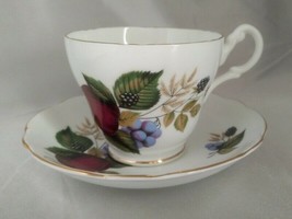 Vintage ROYAL ASCOT Bone China (England) Fruits &amp; Berries Tea Cup &amp; Sauc... - £15.58 GBP