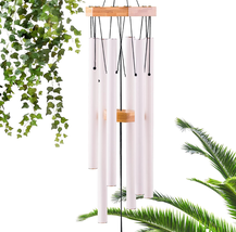 Wind Chimes for outside - 29&quot; Cottage-White Wind Chime Outdoor, Zen Gard... - £36.09 GBP