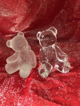 Vintage Lenox Cute &amp; Cuddly 1st Edition Fine Crystal Teddy Bears Frosted/Clear ! - £29.88 GBP