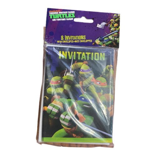 Unique Teenage Mutant Ninja Turtles Invitations w/ Envelopes  8 Ct 2013 *New - $7.00