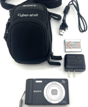 Sony CyberShot DSC W800 Digital Camera 20.1 MP 5x Zoom Black Near Mint TESTED - $162.38