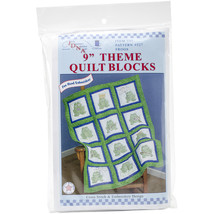 Jack Dempsey Themed Stamped White Quilt Blocks 9&quot;X9&quot; 12/Pkg-Frogs - £12.06 GBP