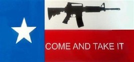 Texas Come and Take it Machine Gun M4 Decal Vinyl Bumper Sticker (3.75&quot;x7.5&quot;) - £18.09 GBP