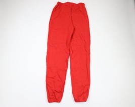 NOS Vintage 90s Streetwear Mens M Blank Cuffed Sweatpants Joggers Pants Red USA - £50.35 GBP