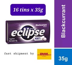 16 tins X Mints Wrigley&#39;s Eclipse Blackcurrant Sugarfree Candy Tin Fresh... - £84.75 GBP