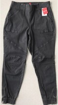 Spanx Stretch Twill Cargo Jogger Pants Size M Washed Black Elastic Waist... - $53.35