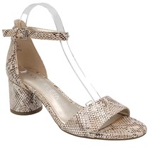 Anne Klein Women Ankle Strap Sandals Weronika Size US 7.5M Beige Silver Snake - £35.04 GBP