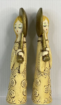 Vintage Pair Of 8.5&quot; Christmas Angel Playing Horn Wall Hangin Or Table T... - £14.17 GBP