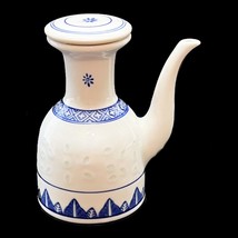Chinese Asian Soy Sauce Oil Vinegar Bottle Rice Eye Blue Porcelain Lid V... - $24.72