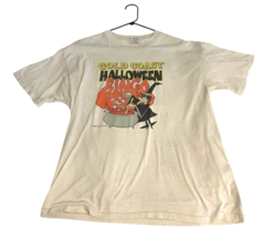 Vtg Halloween T Shirt Gold Coast Bingo White 90’s Hanes Heavyweight 50/5... - $38.00
