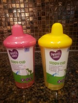 Sippy Cups 9 oz Parents Choice 6 + months Pink Red Yellow New &amp; Sealed lot of 2 - £6.86 GBP