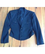 Vintage gamme de couleur Japan Wool Blend Black Military Style Blazer Co... - £31.69 GBP
