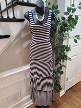 Design History Women&#39;s Black White Layered Sleeveless Maxi Length Dress Size M - £23.53 GBP