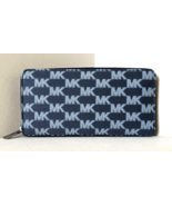 New Michael Kors Jet Set Cooper Tech Zip-Around Logo Wallet Navy Multi - €51,34 EUR