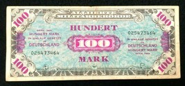 1944 WWII Germany Allied Occupation Military Currency 100 Mark Banknote - S025 - £33.81 GBP