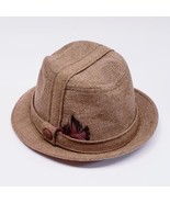 Vintage Knox New York Brown Tweed Wool Fedora Hat Size 7 1/8 Feathers - $476.56 MXN