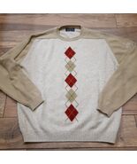 Peter Scott Old Head Golf Links Sweater men&#39;s 44 wool angora argyle tan ... - $1,040.08 MXN