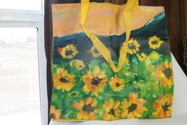 Tote (new) TOTE BAG - DOUBLE-SIDED MARKET TOTE W/SUNFLOWERS 14.5&quot; T 15&quot; ... - £7.91 GBP