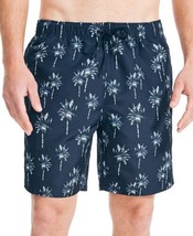 MSRP $70 Nautica Men&#39;s Palm Print 8&quot; Swim Shorts Blue Size Small - £23.69 GBP