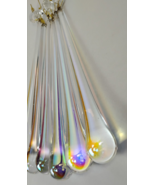 7.5&quot; Iridescent Rain Drop Blown Glass Crystals w/Bead Ornaments Chandeli... - €98,18 EUR