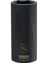 DeWALT DWMT73941OSP 6-Point Black Oxide SAE Impact Socket, 1/2" Drive 15... - $32.66
