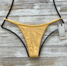 Fae Swim Custard Yellow Jones Thong Bikini Bottom (M) Nwt - £63.52 GBP