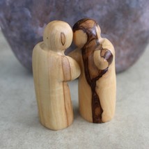 Couple Statues, Olive Wood, Passionate Embrace Figurines, Anniversary, W... - £31.42 GBP
