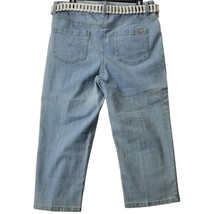 Dana Buchman Women Jeans Size 14 Blue Capri Stretch Preppy Straight Classic Zip - £16.28 GBP