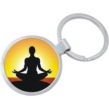 Yoga Meditation Keychain - Includes 1.25 Inch Loop for Keys or Backpack - £8.60 GBP
