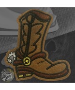 Cowboy Boot in Brown Iron On Patch Applique Embellishment - $4.38 CAD