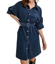 Molly Bracken coutryside corduroy dress in Navy Blue - £49.52 GBP