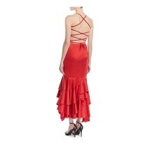 Milly Doria Scarlet Open Back Strappy Flounce Ruffle Apron Dress 8 NWT $650 - £155.42 GBP