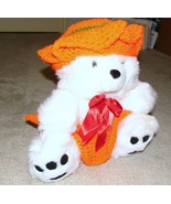 White 17&quot; Plush Teddy Bear w Custom Crocheted Outfit - £9.39 GBP