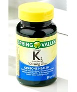 VITAMIN K2 SUPPLEMENT SPRING VALLEY SOFT GEL CAPSULES 100 Mcg 60 COUNT  - $34.20 CAD