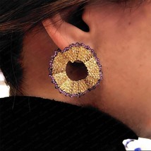Trendy Office Multicolor Leaf Earring For Women Wedding Cubic Zirconia Dubai Bri - £37.67 GBP