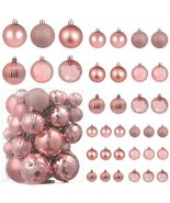 YiYunFloral Christmas Ball Ornaments 36pcs 6 Styles 3 Sizes Rose Gold - $387.43 MXN