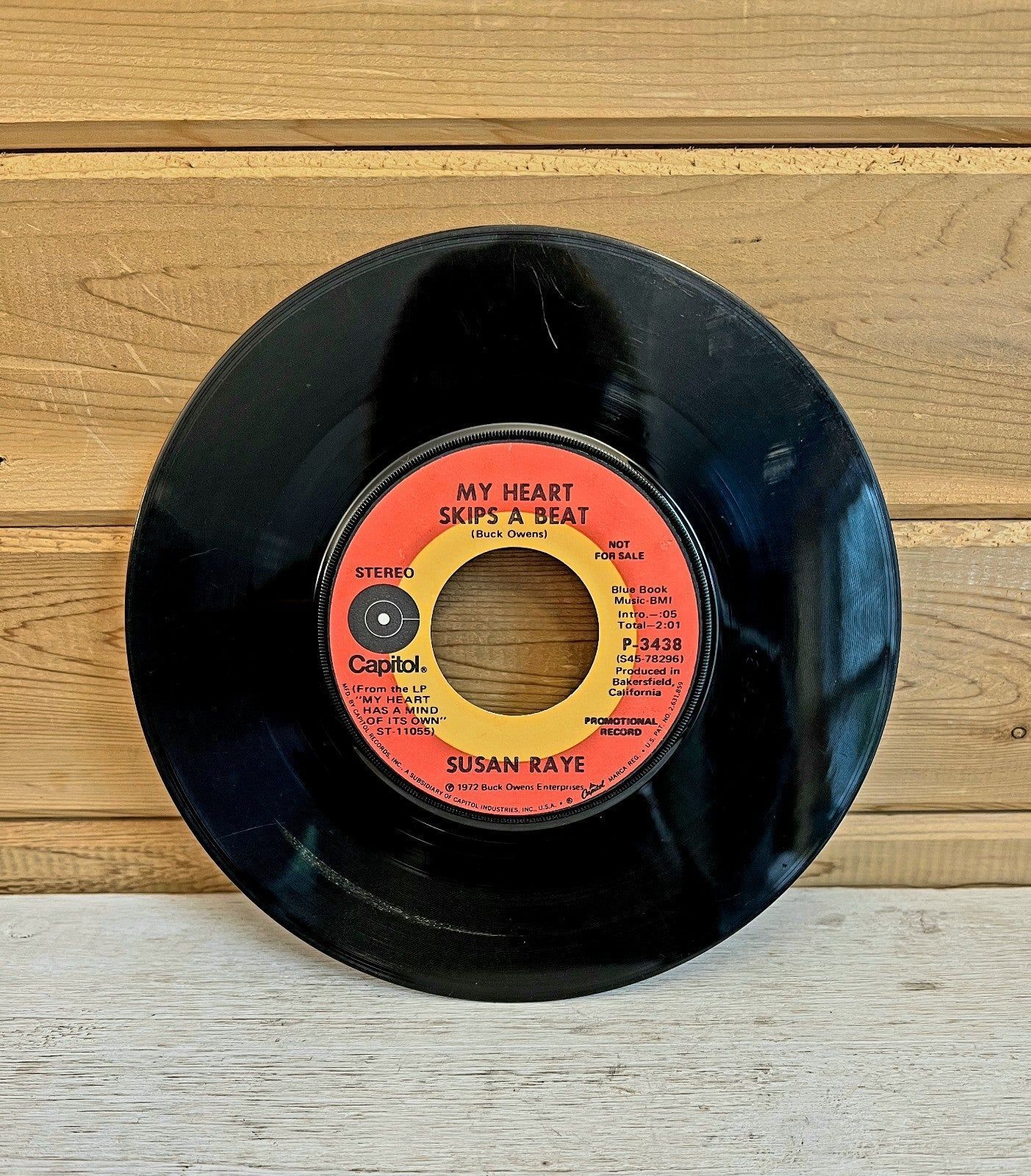 1972 Vinyl 45 Record Susan Raye Wheel of Fortune DJ Promotional Records Vintage Item image 2