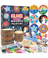 Kids Wooden Painting Kit Glow in The Dark Arts Crafts Gifts for Boys Gir... - £44.96 GBP
