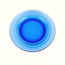 VINTAGE HAZEL ATLAS MODERNTONE COBALT BLUE DEPRESSION GLASS 7&quot; DESERT PLATE - $9.95