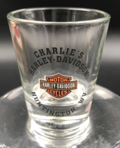 Charlie&#39;s Harley Davidson Motor Cycles Huntington WV Shot Glass 2.25&quot; Tall - £9.72 GBP