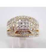 3Ct Round Cut Lab Created Diamond Cluster Engagement Ring 14k Yellow Gol... - €168,11 EUR